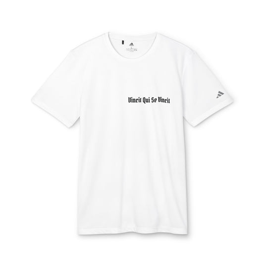 High Table Collective Adidas Unisex Sport T-shirt with Latin Saying 'Vincit Qui Se Vincit'