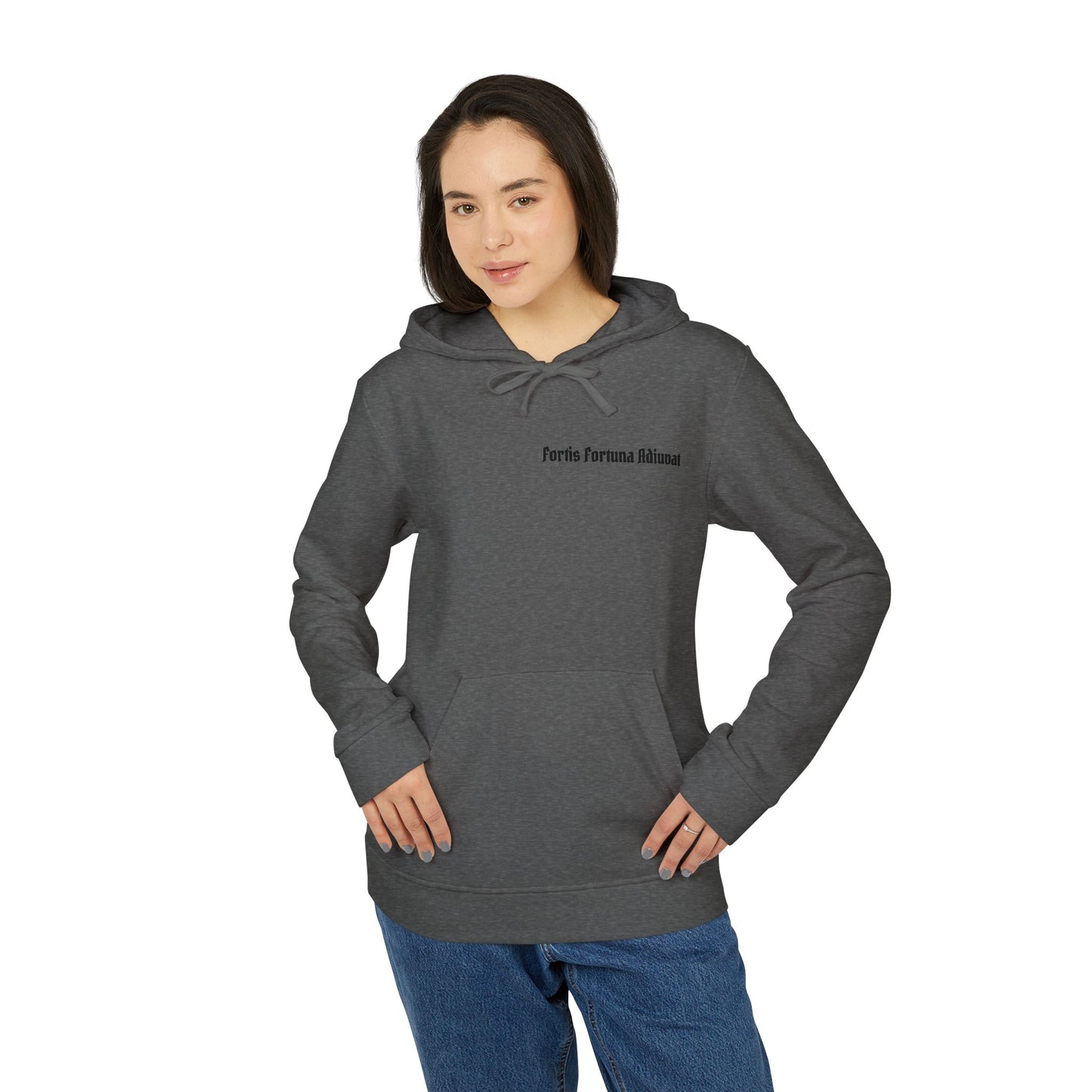 High Table Collective Adidas Fleece Hoodie Latin Saying 'Fortis Fortuna Adiuvat' Gym Motivation