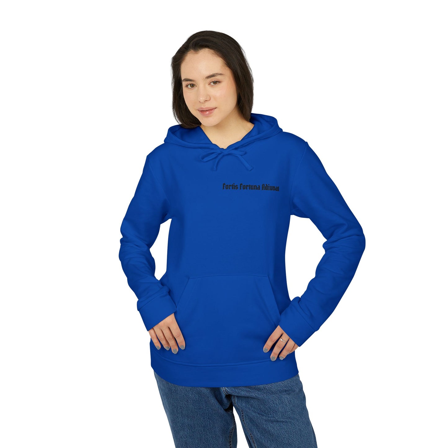 High Table Collective Adidas Fleece Hoodie Latin Saying 'Fortis Fortuna Adiuvat' Gym Motivation