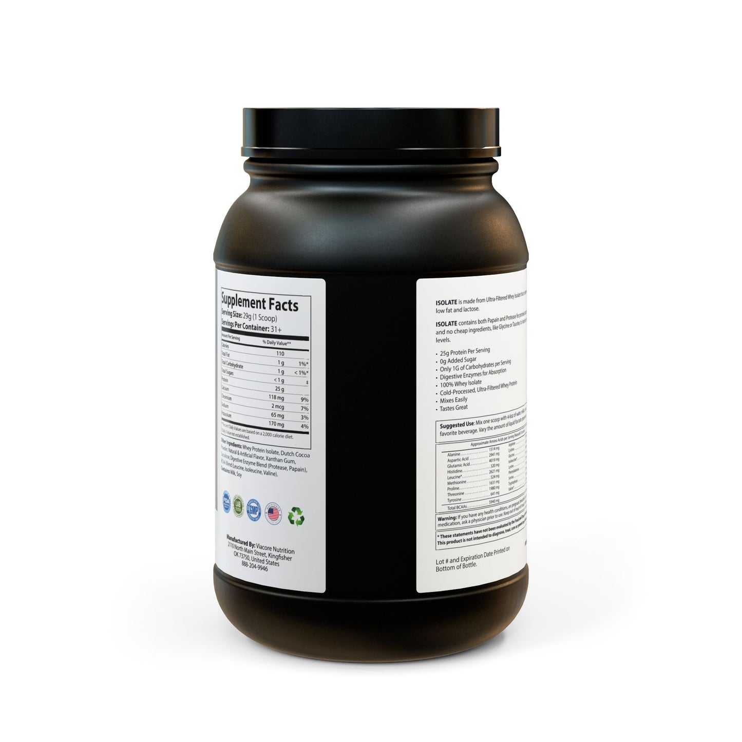 High Table Collective "Killshot Cocoa" Whey Isolate Protein Supplement (907g, 2lb)