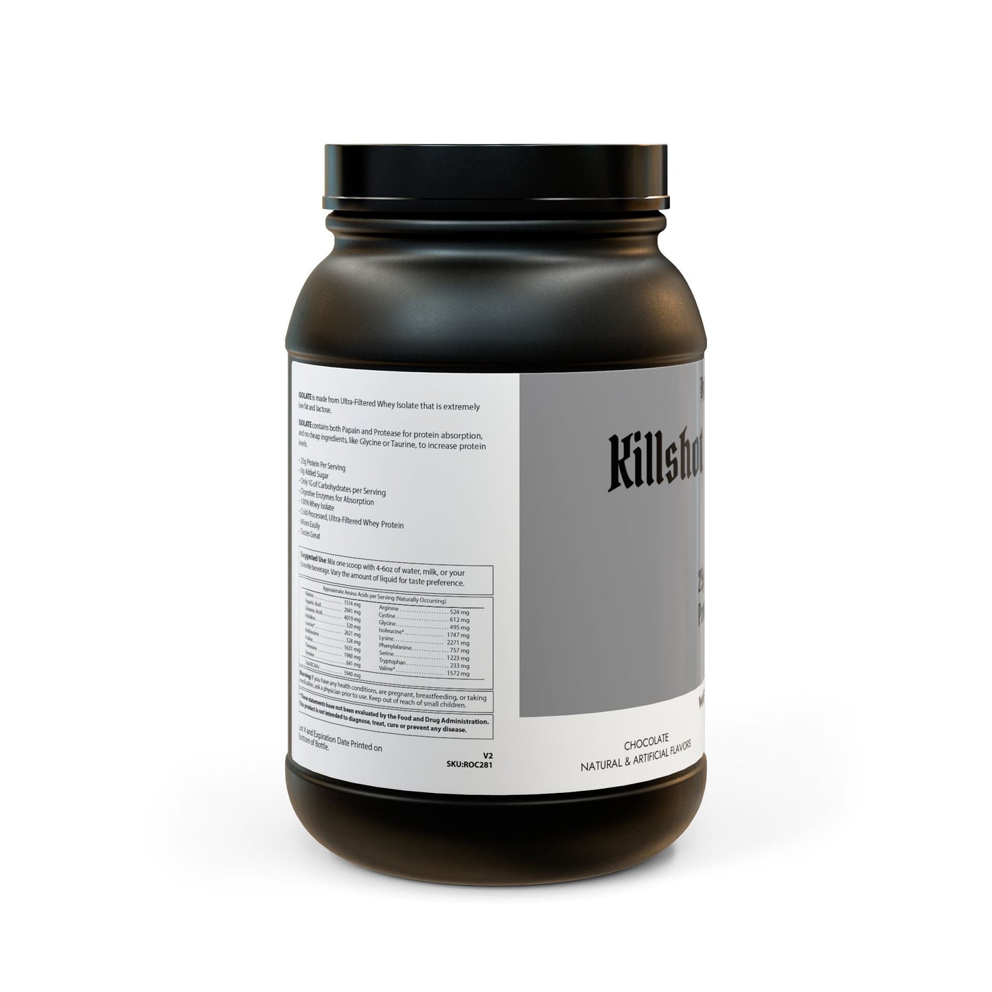 High Table Collective "Killshot Cocoa" Whey Isolate Protein Supplement (907g, 2lb)