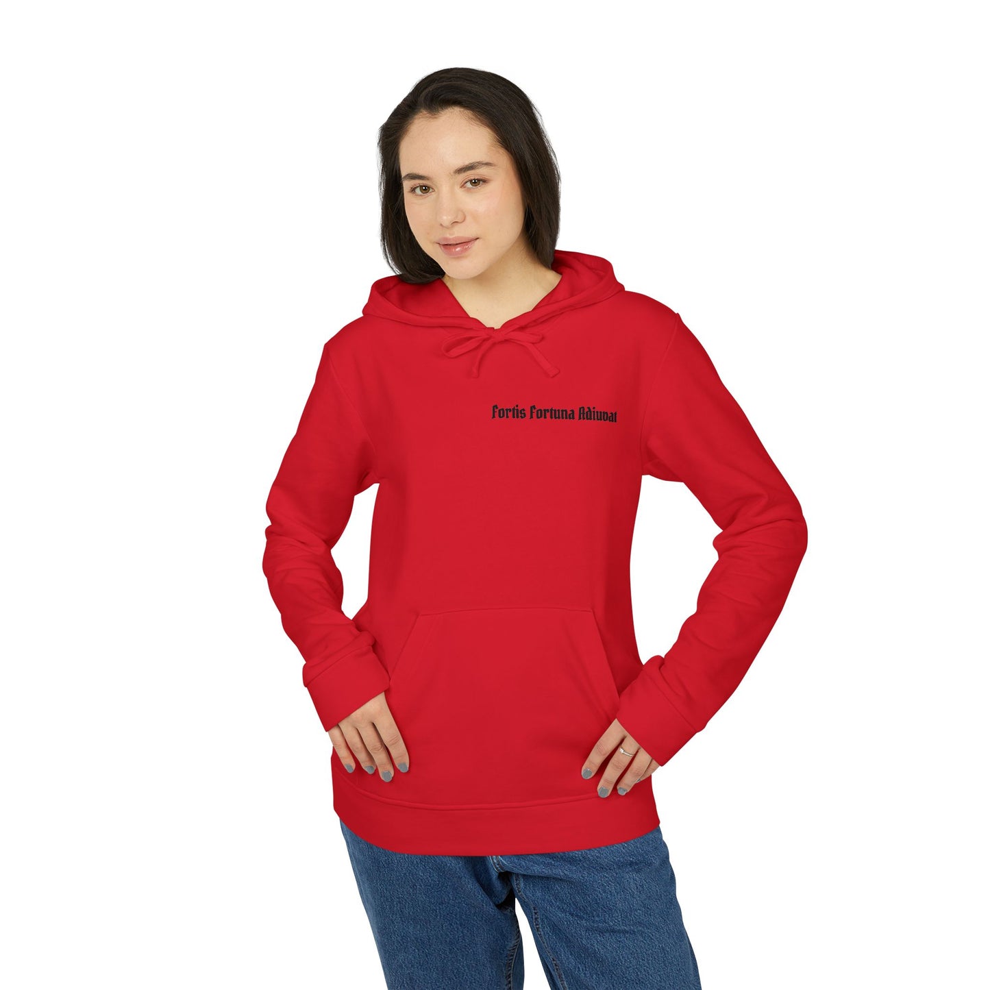 High Table Collective Adidas Fleece Hoodie Latin Saying 'Fortis Fortuna Adiuvat' Gym Motivation